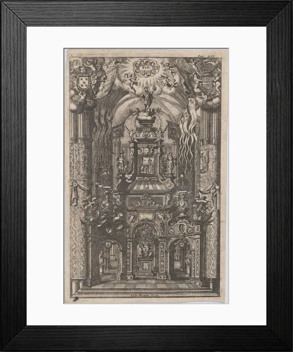 Framed Print : Catafalque for Ferdinand, from an unidentified book, ca. 1660-95 Framed Print : Catafalque for Ferdinand, from an unidentified book, ca. 1660-95