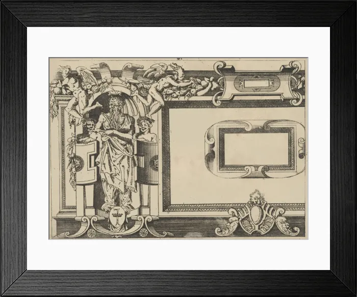 Framed Print : Designs for frames after the Galerie de Francois 1er at Fontainebleau, 1542-47 Framed Print : Designs for frames after the Galerie de Francois 1er at Fontainebleau, 1542-47