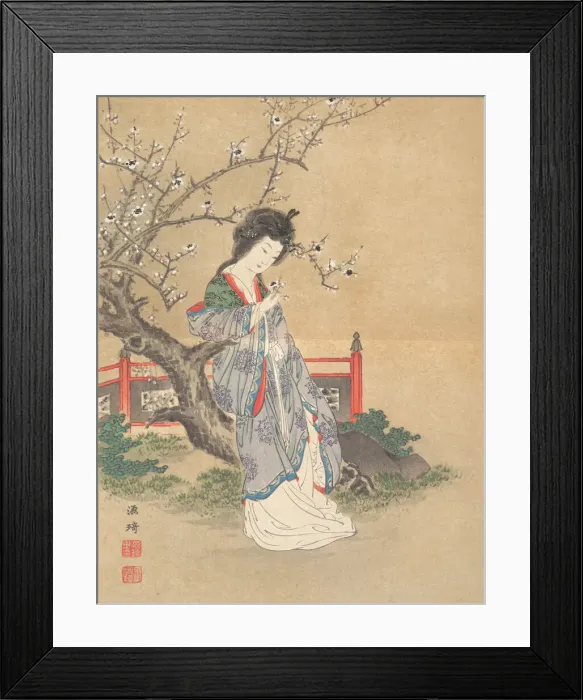 Framed Print : Chinese Beauty Beside a Plum Tree, leaf from the album “ Framed Print : Chinese Beauty Beside a Plum Tree, leaf from the album “