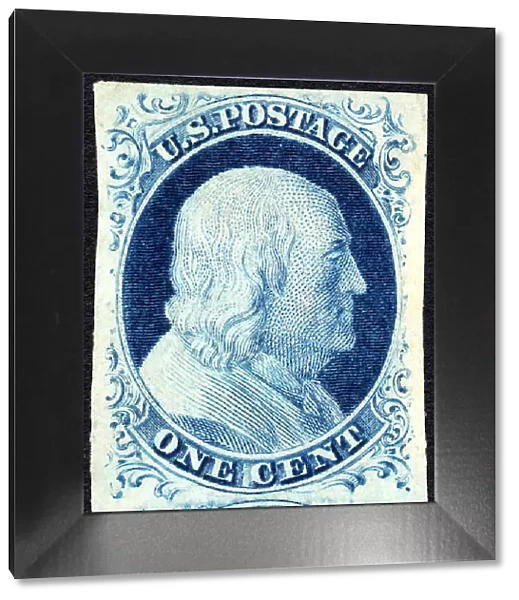 1c Franklin type IV single, 1852. Creator: Unknown
