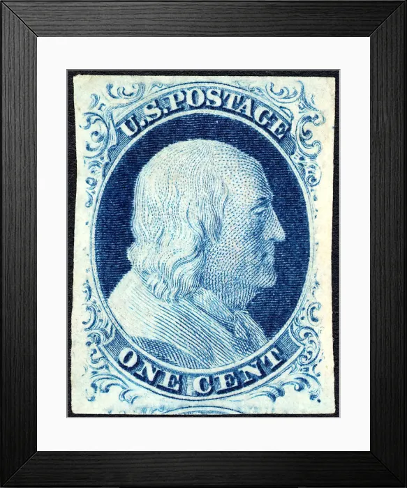 Framed Print : 1c Franklin type IV single, 1852. Creator: Unknown Framed Print : 1c Franklin type IV single, 1852. Creator: Unknown