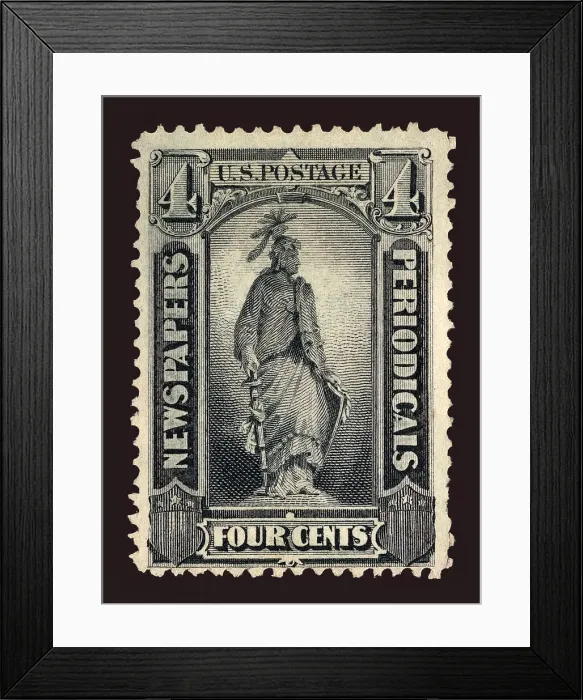 Framed Print : 4c Statue of Freedom Newspapers and Periodicals imprint single, 1875. Creator: Unknown Framed Print : 4c Statue of Freedom Newspapers and Periodicals imprint single, 1875. Creator: Unknown