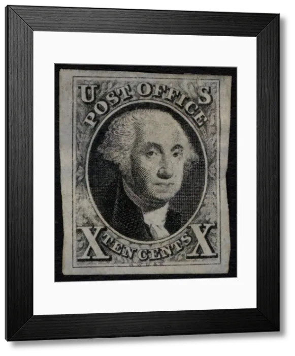 Framed Print : 10c Washington single, 1847. Creator: Unknown Framed Print : 10c Washington single, 1847. Creator: Unknown