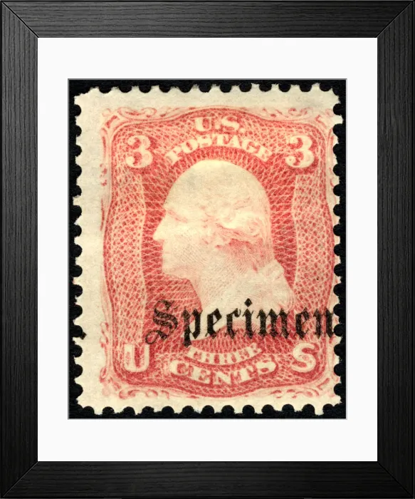 Framed Print : 3c Washington Specimen'overprint single, 1861. Creator: Unknown Framed Print : 3c Washington Specimen'overprint single, 1861. Creator: Unknown