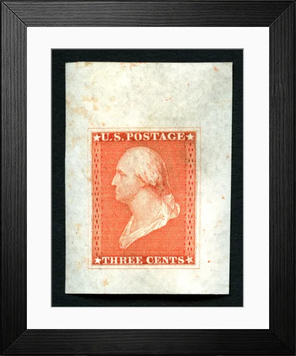 Framed Print : 3c Washington essay, 1851. Creator: Unknown Framed Print : 3c Washington essay, 1851. Creator: Unknown