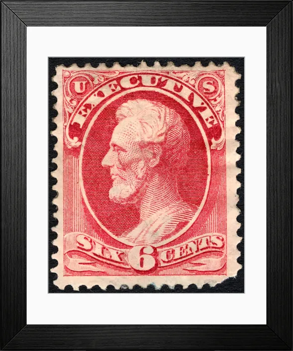 Framed Print : 6c Abraham Lincoln Executive single, 1873. Creator: Unknown Framed Print : 6c Abraham Lincoln Executive single, 1873. Creator: Unknown
