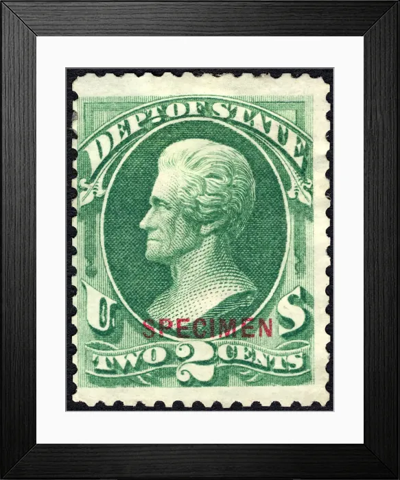Framed Print : 2c Andrew Jackson State Department special printing single, 1875. Creator: Unknown Framed Print : 2c Andrew Jackson State Department special printing single, 1875. Creator: Unknown
