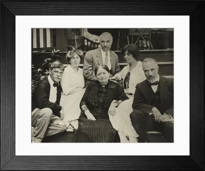 Framed Print : Untitled (Stieglitz, Agnes, mother Hedwig, Julius, Selma, and Lee on Oaklawn steps)
