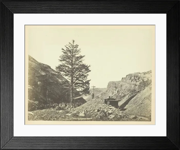 Framed Print : Thousand Mile Tree, Wilhelmina's Pass, 1868 / 69. Creator: Andrew Joseph Russell Framed Print : Thousand Mile Tree, Wilhelmina's Pass, 1868 / 69. Creator: Andrew Joseph Russell