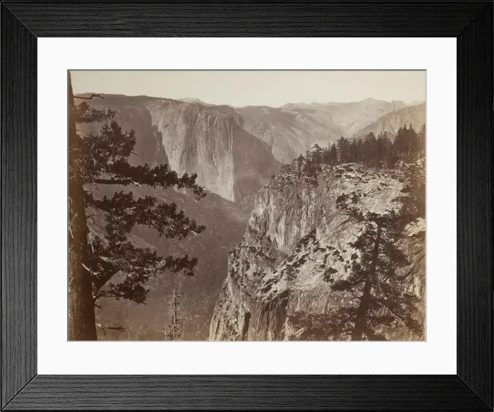 Framed Print : First View of the Yosemite Valley from the Mariposa Trail, 1865 / 66 Framed Print : First View of the Yosemite Valley from the Mariposa Trail, 1865 / 66