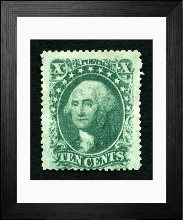 Framed Print : 10c Washington type V single, 1859. Creator: Unknown