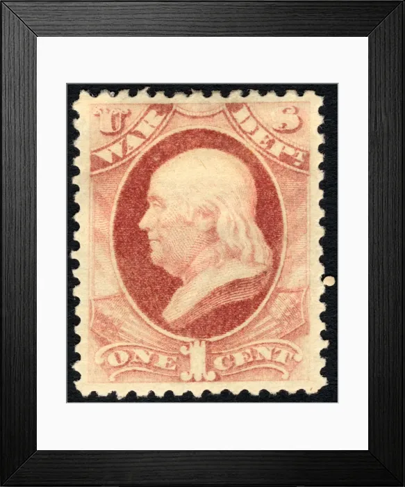 Framed Print : 1c Franklin War Department single, 1879. Creator: Unknown Framed Print : 1c Franklin War Department single, 1879. Creator: Unknown
