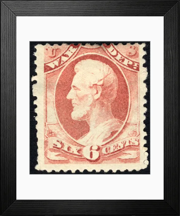 Framed Print : 6c Abraham Lincoln War Department single, 1879. Creator: Unknown Framed Print : 6c Abraham Lincoln War Department single, 1879. Creator: Unknown