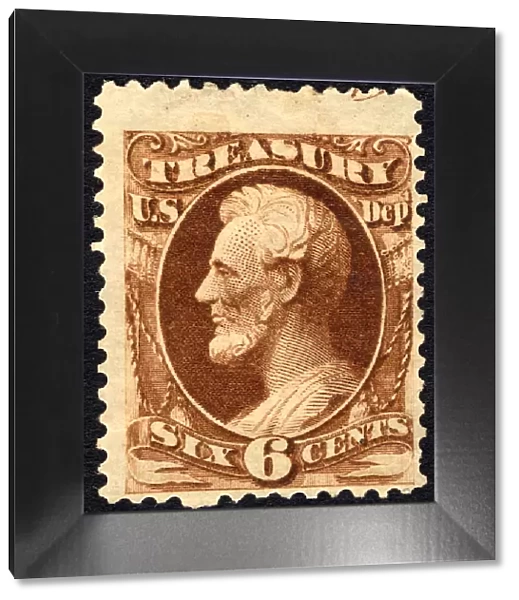 6c Abraham Lincoln Treasury Department single, 1873. Creator: Unknown