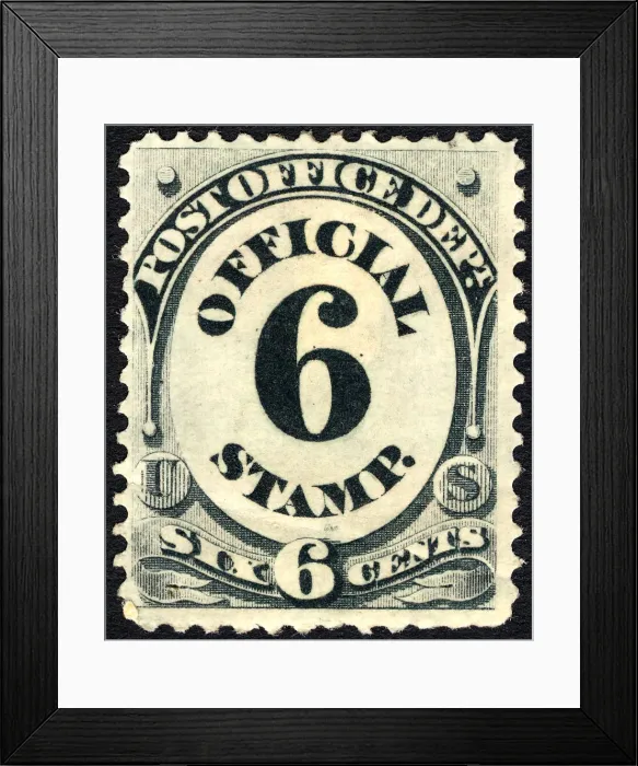 Framed Print : 6c Post Office Department single, 1873. Creator: Unknown Framed Print : 6c Post Office Department single, 1873. Creator: Unknown