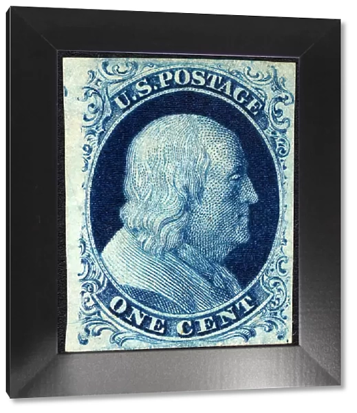 1c Franklin type II single, 1851. Creator: Unknown