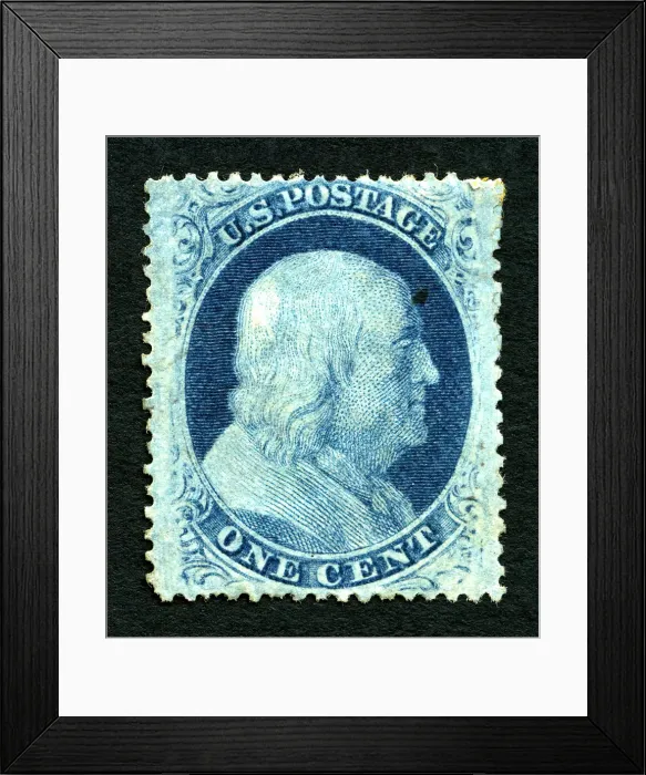 Framed Print : 1c Franklin type V single, 1857. Creator: Unknown Framed Print : 1c Franklin type V single, 1857. Creator: Unknown
