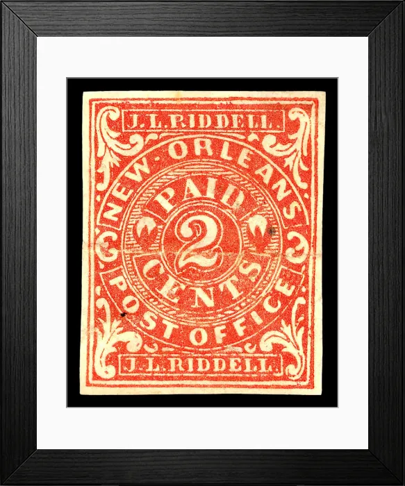 Framed Print : 2c New Orleans postmaster provisional single, 1862. Creator: Unknown Framed Print : 2c New Orleans postmaster provisional single, 1862. Creator: Unknown