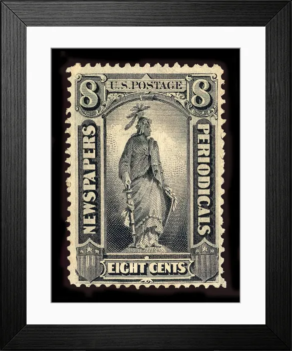 Framed Print : 8c Statue of Freedom Newspapers and Periodicals imprint single, 1875. Creator: Unknown Framed Print : 8c Statue of Freedom Newspapers and Periodicals imprint single, 1875. Creator: Unknown