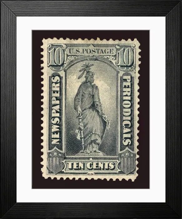 Framed Print : 10c Statue of Freedom Newspapers and Periodicals imprint single, 1875. Creator: Unknown Framed Print : 10c Statue of Freedom Newspapers and Periodicals imprint single, 1875. Creator: Unknown