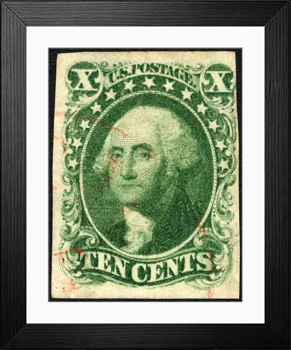 Framed Print : 10c Washington single, 1855. Creator: Unknown Framed Print : 10c Washington single, 1855. Creator: Unknown