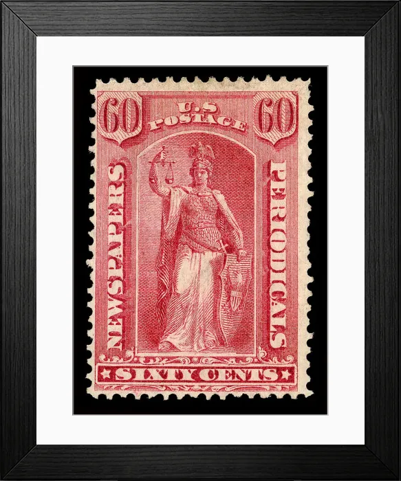 Framed Print : 60c Justice Newspapers and Periodicals imprint single, 1875. Creator: Unknown Framed Print : 60c Justice Newspapers and Periodicals imprint single, 1875. Creator: Unknown
