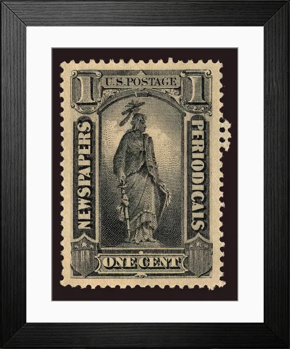 Framed Print : 1c Statue of Freedom Newspapers and Periodicals single, 1885. Creator: Unknown Framed Print : 1c Statue of Freedom Newspapers and Periodicals single, 1885. Creator: Unknown