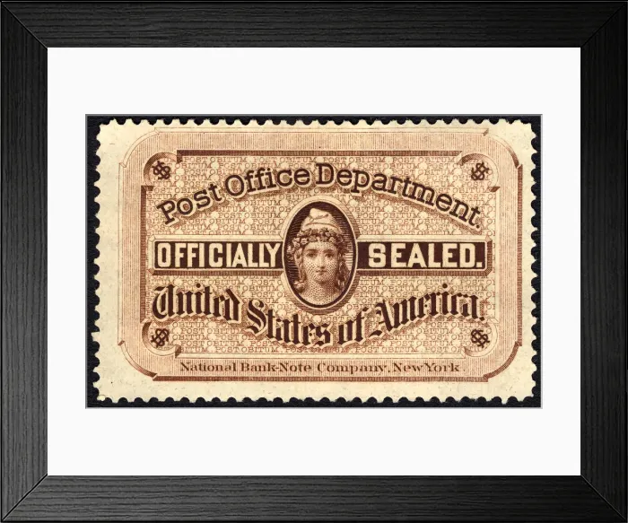 Framed Print : Post Office seal, 1877. Creator: National Bank Note Company Framed Print : Post Office seal, 1877. Creator: National Bank Note Company