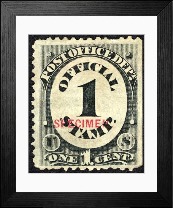 Framed Print : 1c Franklin Post Office Department special printing single, 1875. Creator: Unknown Framed Print : 1c Franklin Post Office Department special printing single, 1875. Creator: Unknown