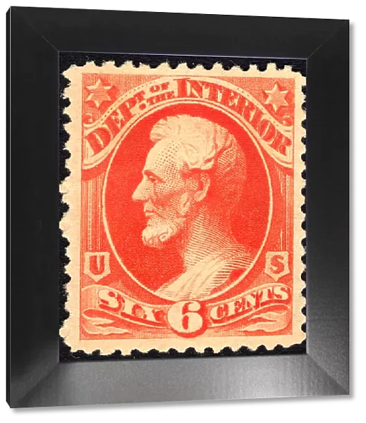 6c Abraham Lincoln Interior Department single, 1879. Creator: Unknown