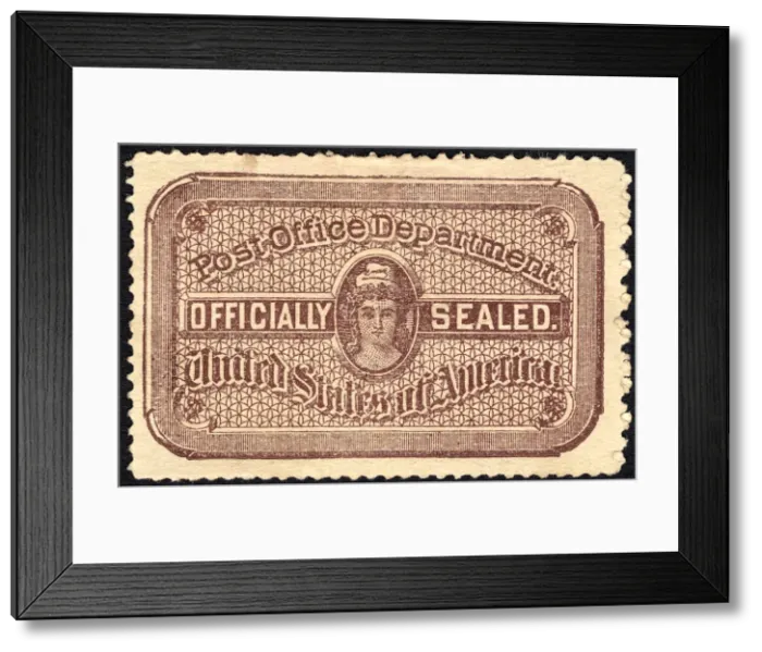 Framed Print : Post Office seal, 1889. Creator: National Bank Note Company Framed Print : Post Office seal, 1889. Creator: National Bank Note Company
