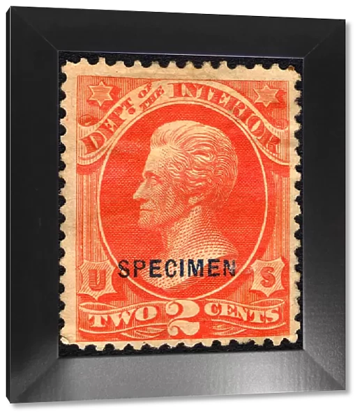 2c Andrew Jackson Interior Department special printing single, 1875. Creator: Unknown