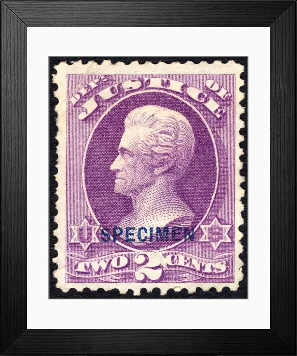 Framed Print : 2c Andrew Jackson Justice Department special printing single, 1875. Creator: Unknown