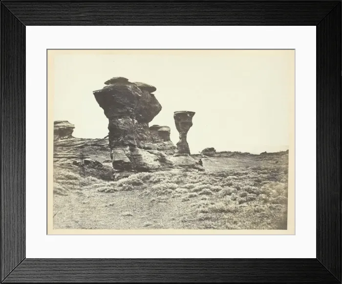 Framed Print : Dial Rock, Red Buttes, Laramie Plains, 1868 / 69. Creator: Andrew Joseph Russell Framed Print : Dial Rock, Red Buttes, Laramie Plains, 1868 / 69. Creator: Andrew Joseph Russell