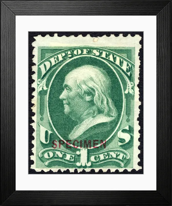 Framed Print : 1c Franklin State Department special printing single, 1875. Creator: Unknown Framed Print : 1c Franklin State Department special printing single, 1875. Creator: Unknown