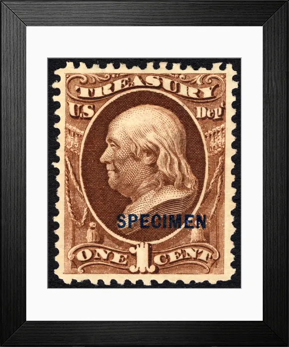 Framed Print : 1c Franklin Treasury Department special printing single, 1875. Creator: Unknown Framed Print : 1c Franklin Treasury Department special printing single, 1875. Creator: Unknown