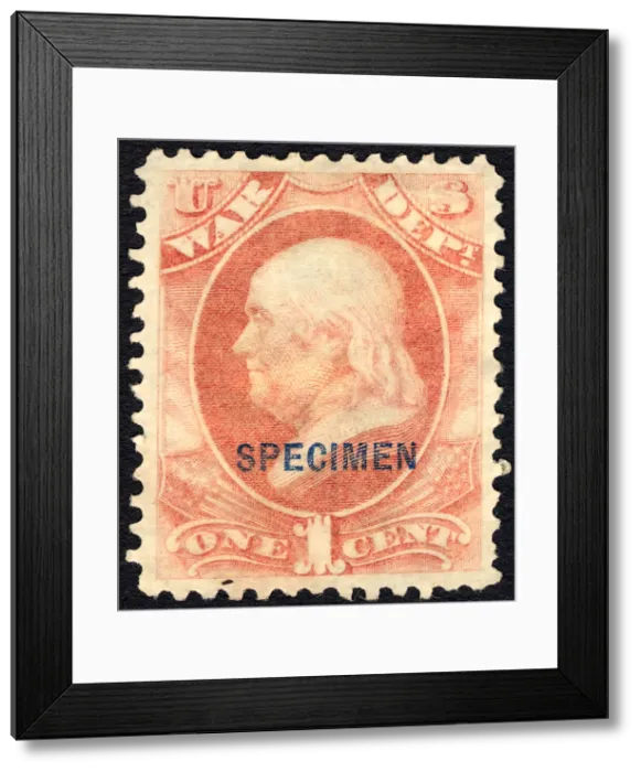Framed Print : 1c Franklin War Department special printing single, 1875. Creator: Unknown Framed Print : 1c Franklin War Department special printing single, 1875. Creator: Unknown