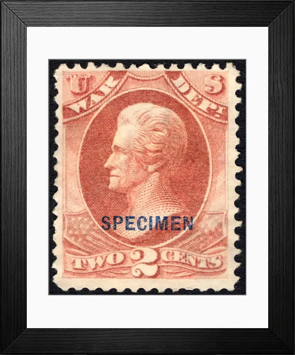 Framed Print : 2c Andrew Jackson War Department special printing single, 1875. Creator: Unknown Framed Print : 2c Andrew Jackson War Department special printing single, 1875. Creator: Unknown