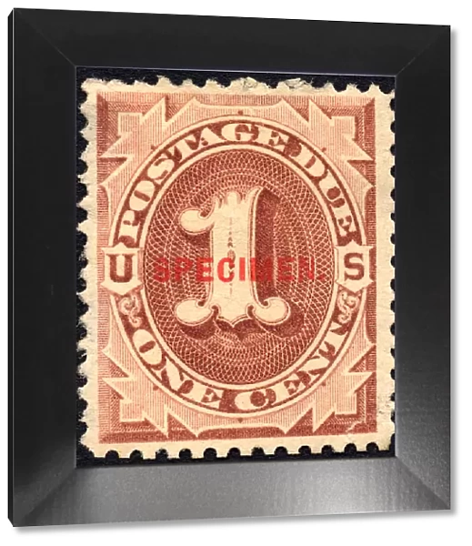 1c Postage Due specimen overprint single, 1884. Creator: Unknown