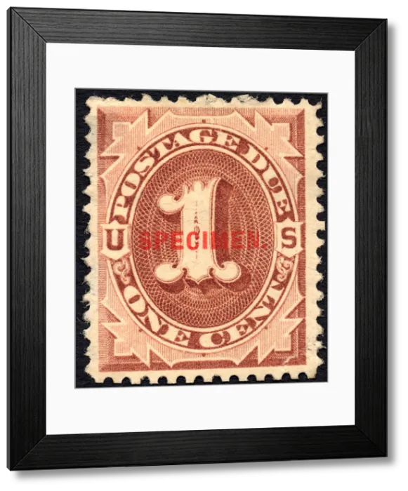 Framed Print : 1c Postage Due specimen overprint single, 1884. Creator: Unknown Framed Print : 1c Postage Due specimen overprint single, 1884. Creator: Unknown
