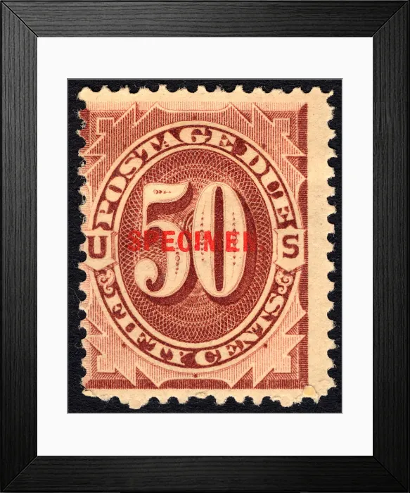 Framed Print : 50c Postage Due specimen overprint single, 1884. Creator: Unknown Framed Print : 50c Postage Due specimen overprint single, 1884. Creator: Unknown