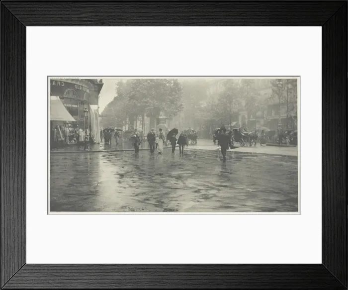 Framed Print : A Wet Day on the Boulevard, Paris, 1894, printed c. 1897. Creator: Alfred Stieglitz Framed Print : A Wet Day on the Boulevard, Paris, 1894, printed c. 1897. Creator: Alfred Stieglitz