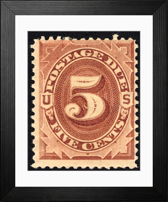 Framed Print : 5c Postage Due single, 1879. Creator: Unknown Framed Print : 5c Postage Due single, 1879. Creator: Unknown