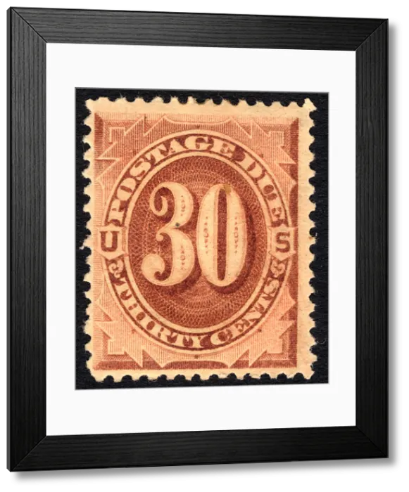 Framed Print : 30c Postage Due single, 1879. Creator: Unknown Framed Print : 30c Postage Due single, 1879. Creator: Unknown