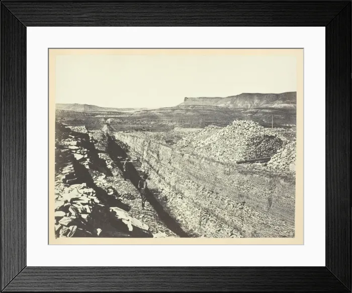 Framed Print : Burning Rock Cut, Green River Valley, 1868 / 69. Creator: Andrew Joseph Russell Framed Print : Burning Rock Cut, Green River Valley, 1868 / 69. Creator: Andrew Joseph Russell