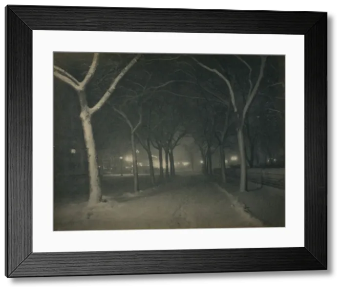 Framed Print : An Icy Night, New York, 1898. Creator: Alfred Stieglitz Framed Print : An Icy Night, New York, 1898. Creator: Alfred Stieglitz