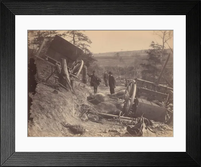 Framed Print : Scene of Battle, Fredericksburg, Virginia [Caissons Destroyed by Federal Shells], May 3