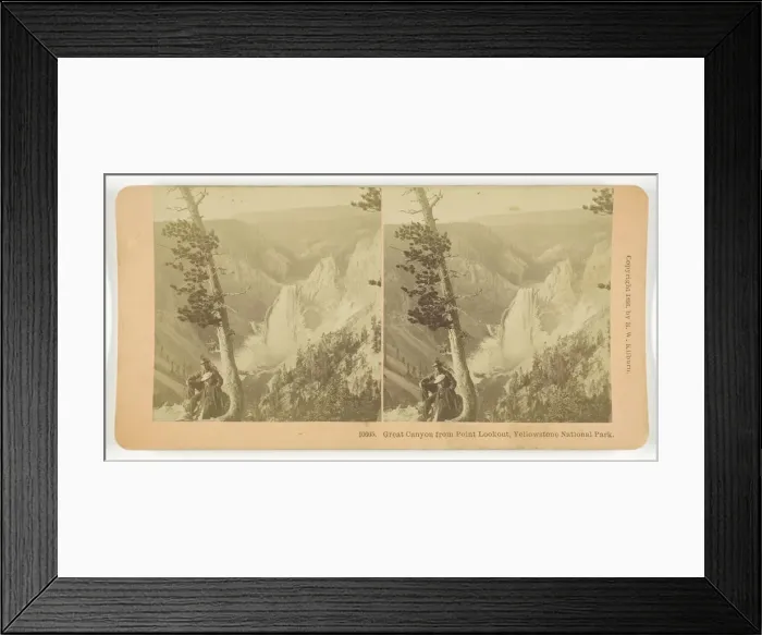 Framed Print : Great Canyon from Point Lookout, Yellowstone National Park, 1896. Creator: BW Kilburn Framed Print : Great Canyon from Point Lookout, Yellowstone National Park, 1896. Creator: BW Kilburn