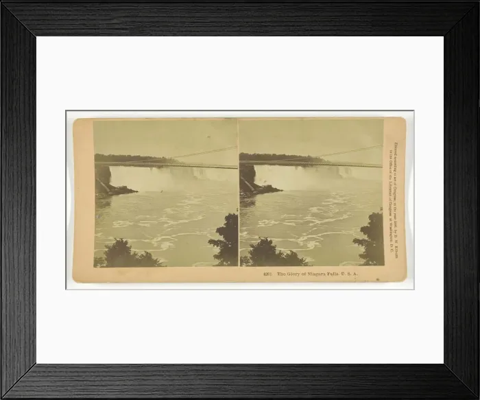 Framed Print : The Glory of Niagara Falls, U. S. A. 1886. Creator: BW Kilburn Framed Print : The Glory of Niagara Falls, U. S. A. 1886. Creator: BW Kilburn