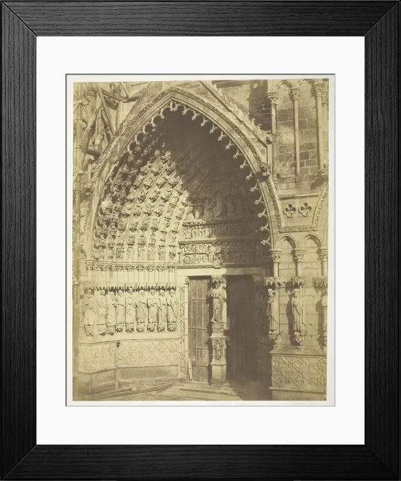 Framed Print : Amiens Cathedral, West Facade, Central Portal, 1854. Creators: Bisson Freres Framed Print : Amiens Cathedral, West Facade, Central Portal, 1854. Creators: Bisson Freres